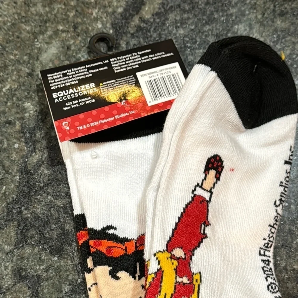 Betty Boop Crew Socks - White and Black